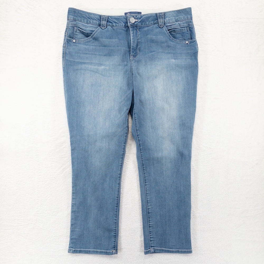 Democracy Jeans Womens 18W Blue Absolution Ankle Stretch Light Wash Mid Rise